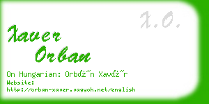xaver orban business card